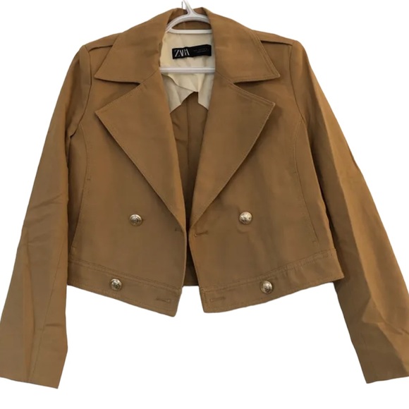 HP ✨ZARA | 100% Cotton Gold button coat/blazer 100% cotton - Picture 5 of 15